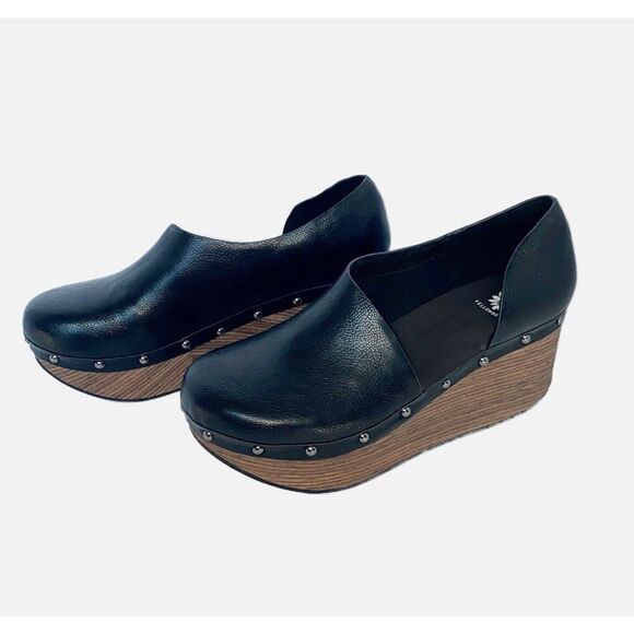 Yellow Box Shoes - Yellow Box Wedge Clog Bidelia Slip On Y2K Studded Vegan Leather Chunky Sz 9.5